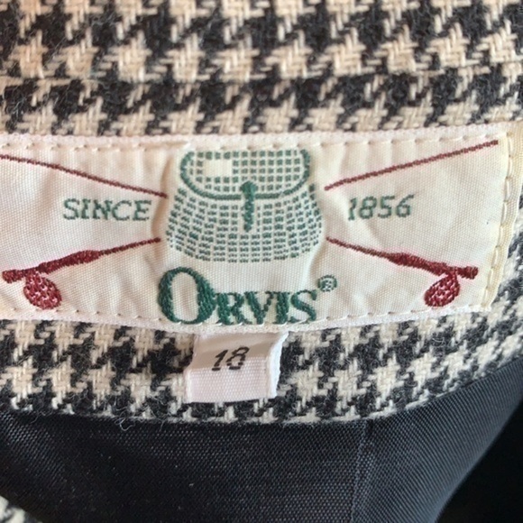 Vintage Houndstooth plaid Orvis Oversized Blazer Jacket - Picture 3 of 8